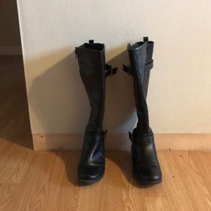 Black belted boots